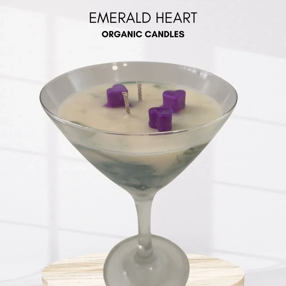 decorative candle in cocktail shape